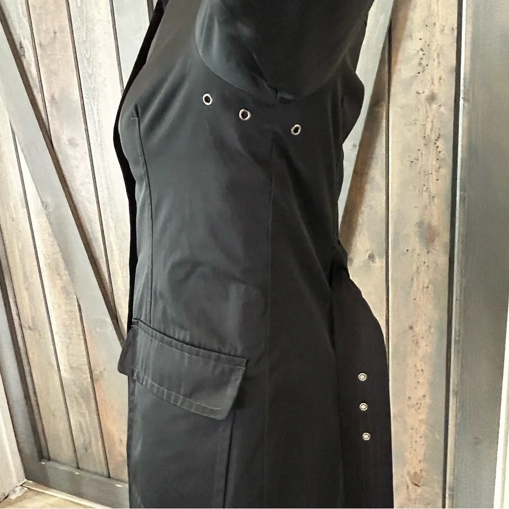 Ellen Tracy Black Raincoat. Trenchcoat. Size Medium - Picture 10 of 13